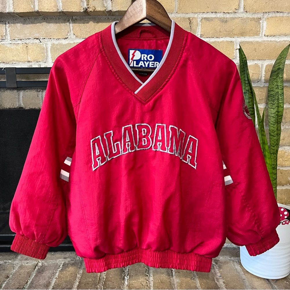 Vintage Alabama Crimson Tide Pro Player Kids Red Pullover Jacket Youth Size Med